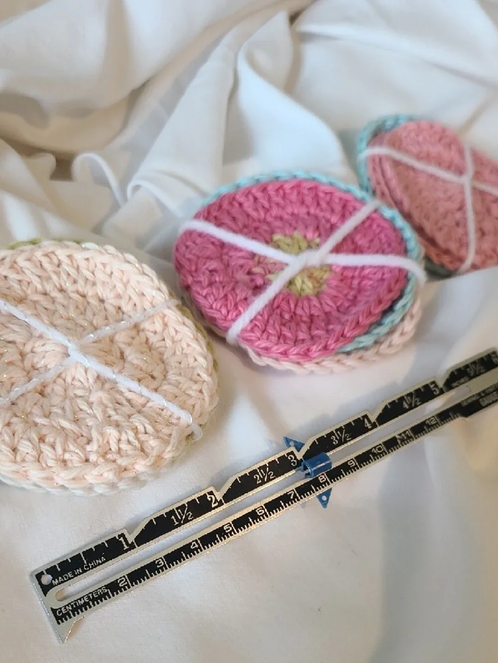 Handmade Crocheted Face Scrubbies Set Of 9 - Pastel Mix By Grey Dove Creations